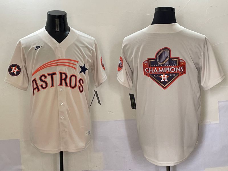 Men Houston Astros Blank Cream Five generations Joint Name 2025 Nike MLB Jersey style 23